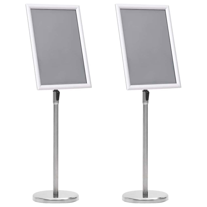 Load image into Gallery viewer, Vidaxl posterstandaards 2 pcs zilver 32.7 x 24 x 108 cm aluminium

