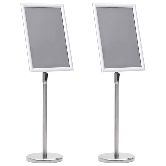 Vidaxl posterstandaards 2 pcs zilver 32.7 x 24 x 108 cm aluminium