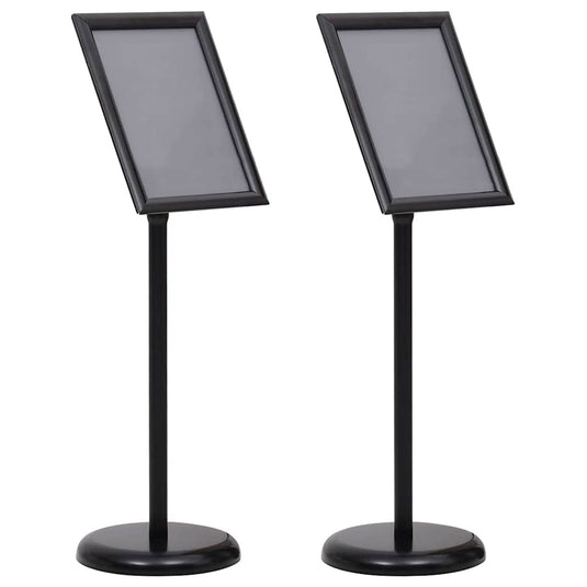 Vidaxl posterstandaards 2 pcs zwart 32.7 x 24 x 108 cm aluminium