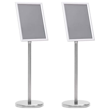 Vidaxl posterstandaards 2 pcs zilver 32.7 x 24 x 108 cm aluminium