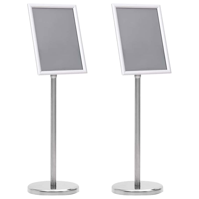 Load image into Gallery viewer, Vidaxl posterstandaards 2 pcs zilver 32.7 x 24 x 108 cm aluminium
