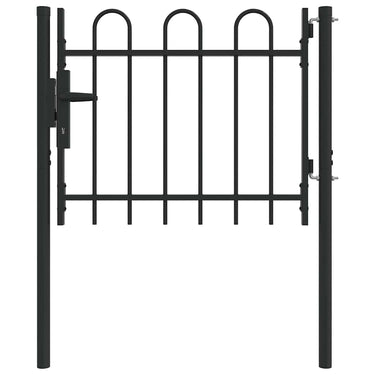 Vidaxl hekpoort met slot grijs 103 x 250 cm gepoedercoat staal