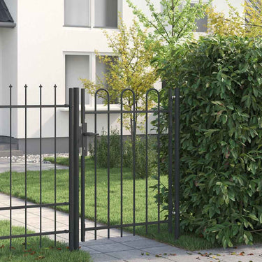Vidaxl hekpoort met slot grijs 103 x 175 cm gepoedercoat staal