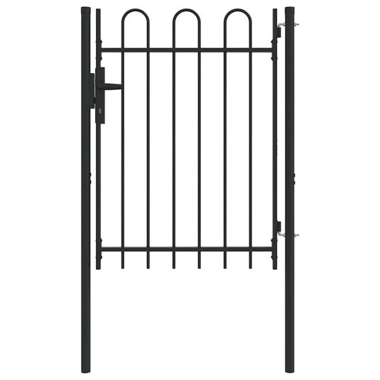 Vidaxl hekpoort met slot grijs 103 x 175 cm gepoedercoat staal