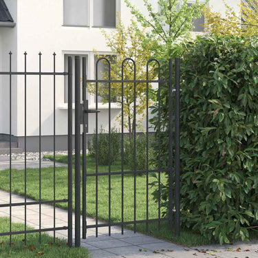 Vidaxl hekpoort met slot grijs 103 x 200 cm gepoedercoat staal