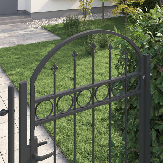 Vidaxl hekpoort met slot grijs 100 x 175 cm gepoedercoat staal