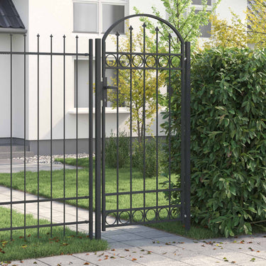 Vidaxl hekpoort met slot grijs 100 x 195 cm gepoedercoat staal