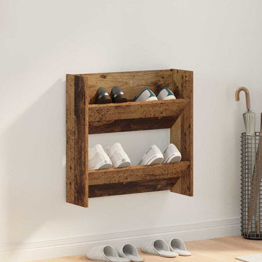 Vidaxl schoenenkast met plank oudhout 60 x 18 x 60 cm bewerkt hout