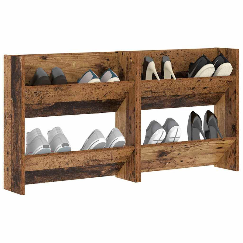 Load image into Gallery viewer, Vidaxl schoenenkast 2 pcs oudhout 60 x 18 x 60 cm bewerkt hout
