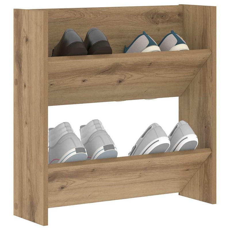 Load image into Gallery viewer, Vidaxl schoenenkast artisan eiken 60 x 18 x 60 cm bewerkt hout
