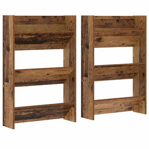 Vidaxl schoenenkast 2 pcs oudhout 60 x 18 x 90 cm bewerkt hout