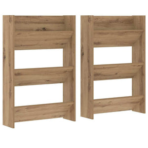 Vidaxl schoenenkast 2 pcs artisan eiken 60 x 18 x 90 cm bewerkt hout