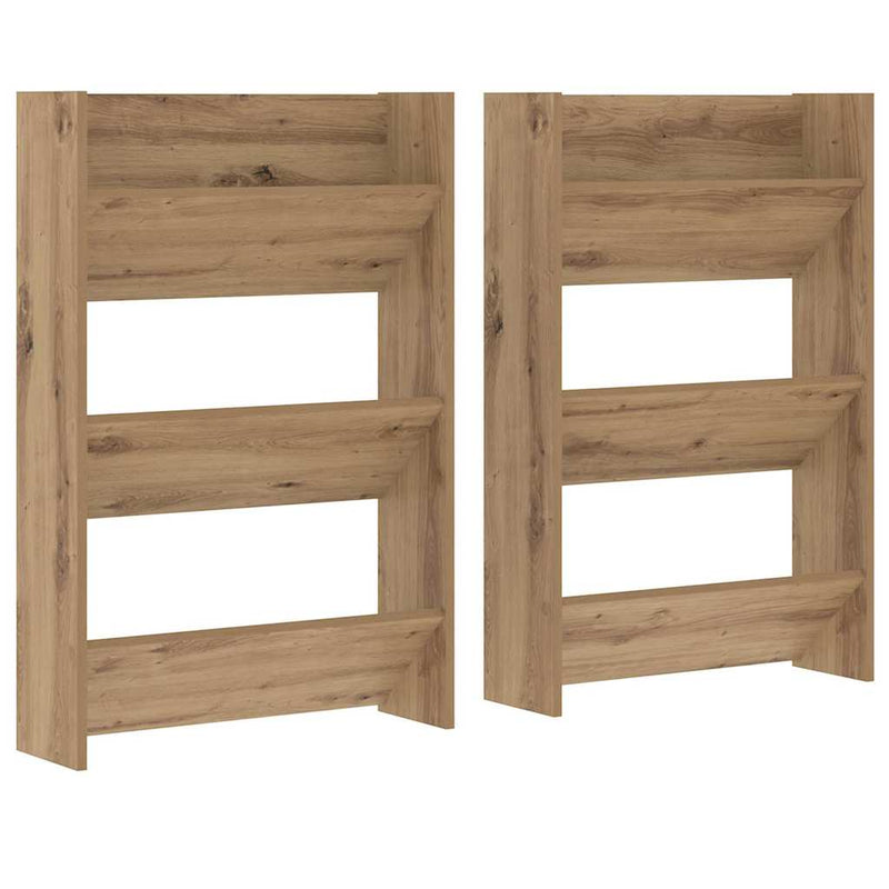 Load image into Gallery viewer, Vidaxl schoenenkast 2 pcs artisan eiken 60 x 18 x 90 cm bewerkt hout
