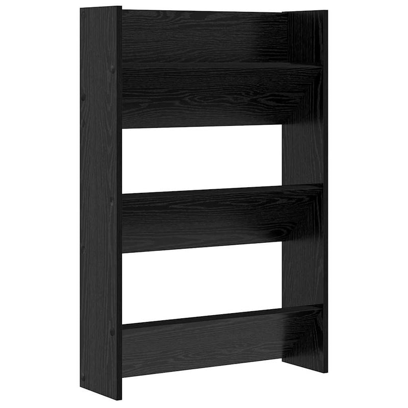 Load image into Gallery viewer, Vidaxl schoenenkast met plank zwart eiken 60 x 18 x 90 cm bewerkt hout
