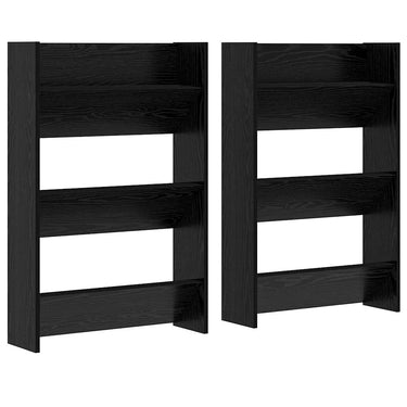 Vidaxl schoenenkast 2 pcs zwart eiken 60 x 18 x 90 cm bewerkt hout