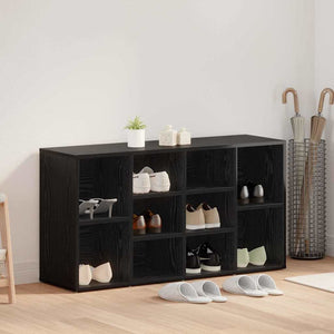 Vidaxl schoenenbank zwart eiken 103 x 30 x 54,5 cm bewerkt hout