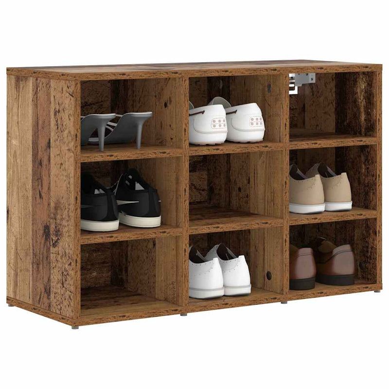 Load image into Gallery viewer, Vidaxl schoenenkast met plank oudhout 77,5 x 30 x 51 cm bewerkt hout
