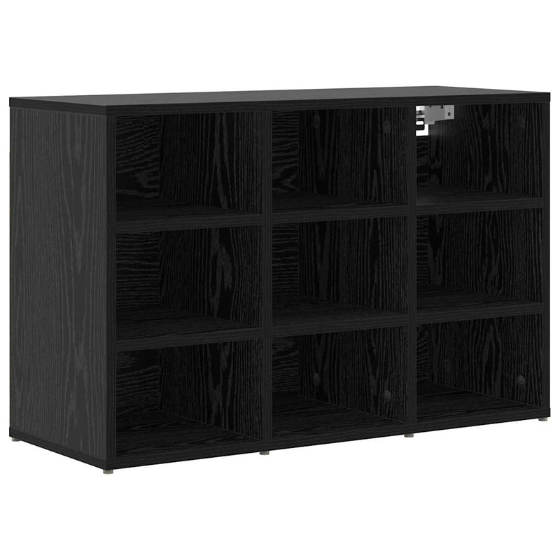 Load image into Gallery viewer, Vidaxl schoenenkast zwart eiken 77,5 x 30 x 51 cm bewerkt hout
