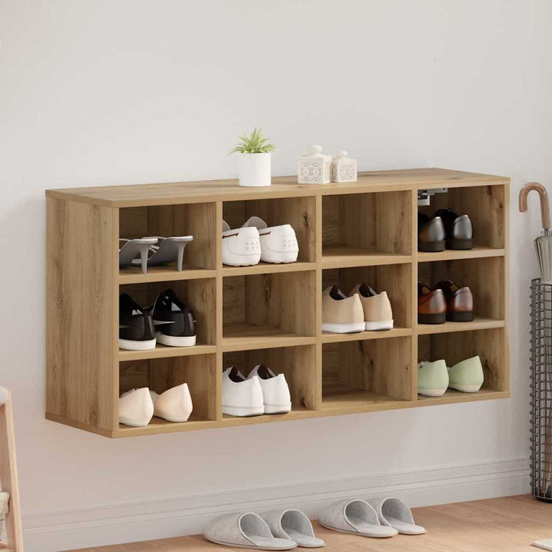 Load image into Gallery viewer, Vidaxl schoenenkast artisan eiken 103 x 30 x 51 cm bewerkt hout

