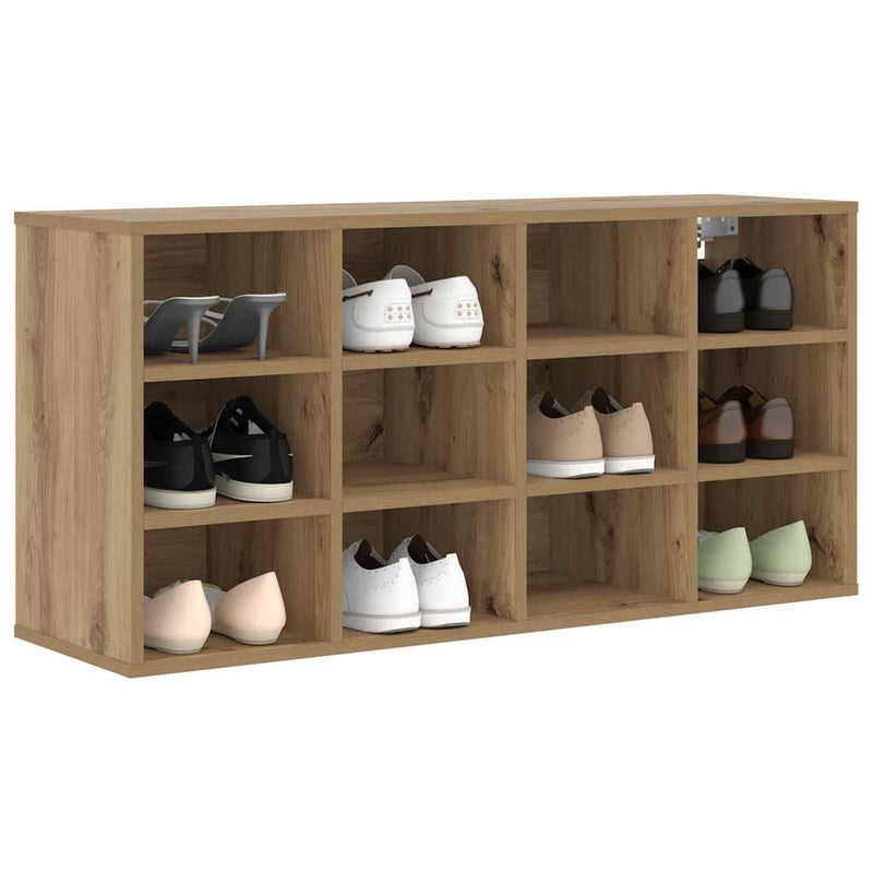 Load image into Gallery viewer, Vidaxl schoenenkast artisan eiken 103 x 30 x 51 cm bewerkt hout
