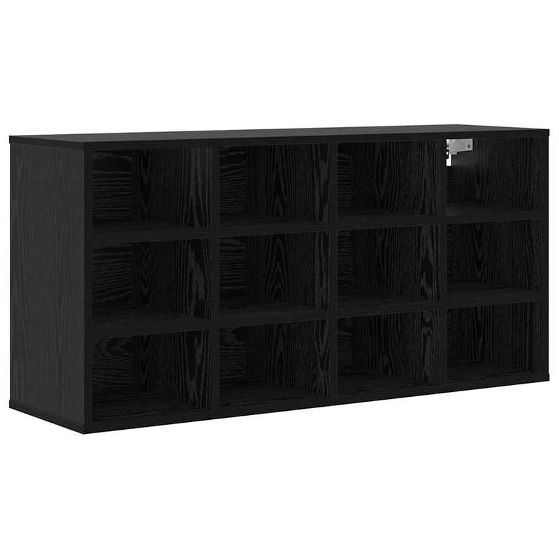 Load image into Gallery viewer, Vidaxl schoenenkast zwart eiken 103 x 30 x 51 cm bewerkt hout
