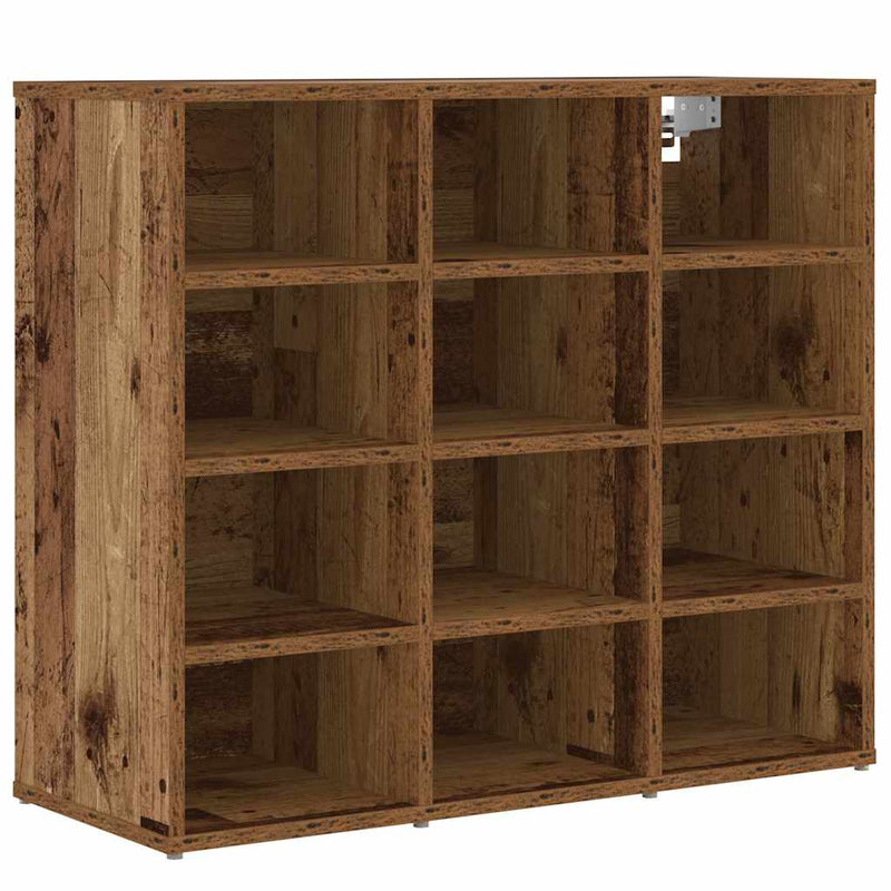 Load image into Gallery viewer, Vidaxl schoenenkast met plank oudhout 77,5 x 30 x 67 cm bewerkt hout
