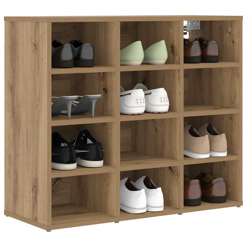 Load image into Gallery viewer, Vidaxl schoenenkast artisan eiken 77,5 x 30 x 67 cm bewerkt hout
