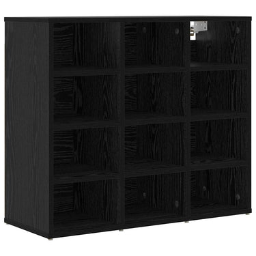 Vidaxl schoenenkast zwart eiken 77,5 x 30 x 67 cm bewerkt hout