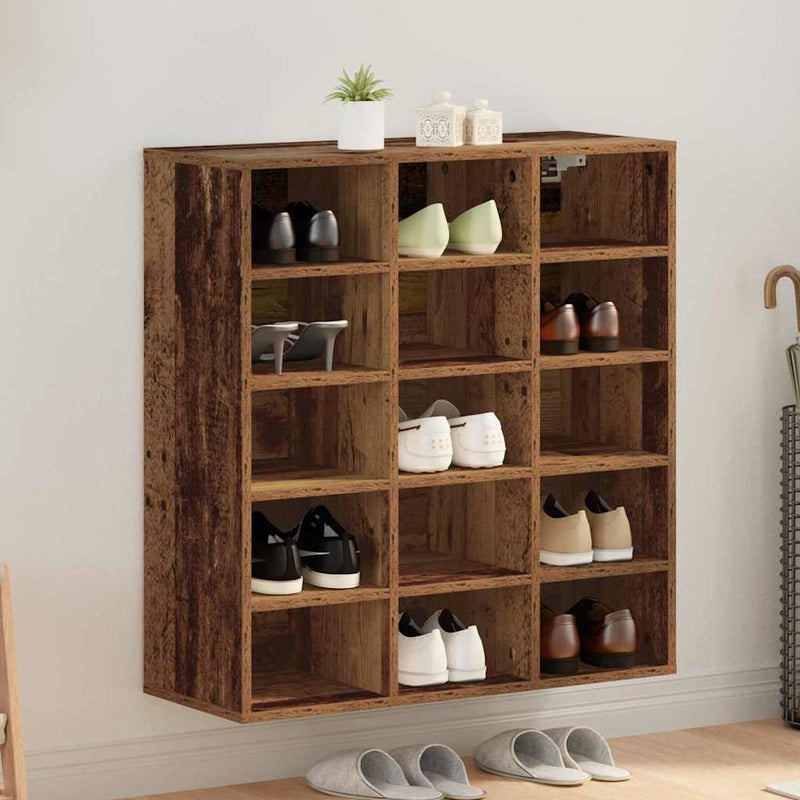 Load image into Gallery viewer, Vidaxl schoenenkast met plank oudhout 77,5 x 30 x 83,5 cm bewerkt hout

