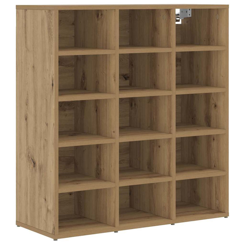 Load image into Gallery viewer, Vidaxl schoenenkast artisan eiken 77,5 x 30 x 83,5 cm bewerkt hout
