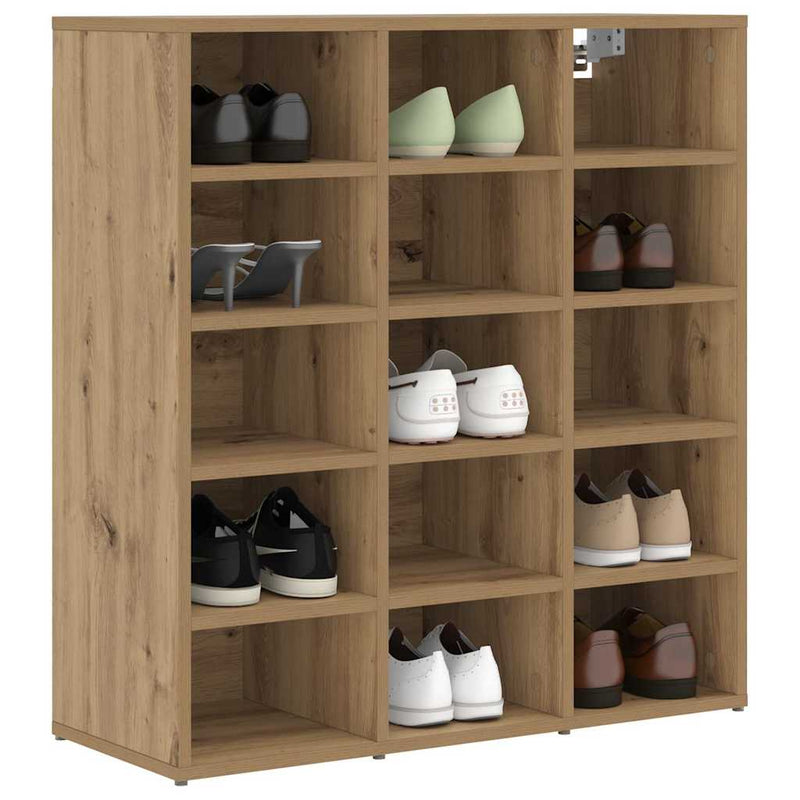 Load image into Gallery viewer, Vidaxl schoenenkast artisan eiken 77,5 x 30 x 83,5 cm bewerkt hout
