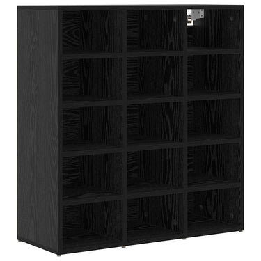 Vidaxl schoenenkast zwart eiken 77,5 x 30 x 83,5 cm bewerkt hout