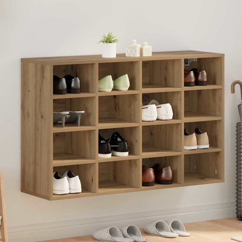 Load image into Gallery viewer, Vidaxl schoenenkast artisan eiken 103 x 30 x 67 cm bewerkt hout
