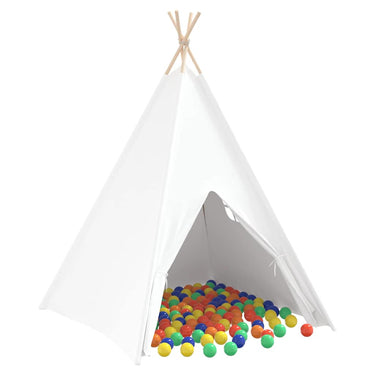 Vidaxl teepee tent wit 120 x 120 x 150 cm stof en plastic