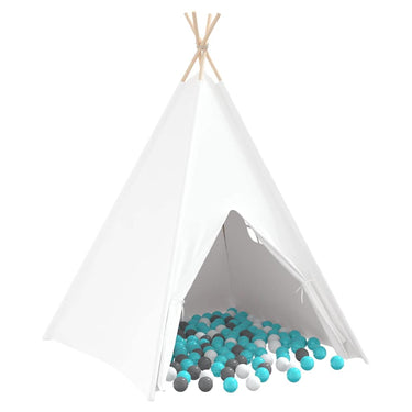 Vidaxl teepee tent wit 120 x 120 x 150 cm stof en plastic