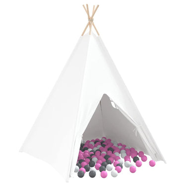Vidaxl teepee tent wit 120 x 120 x 150 cm stof en plastic