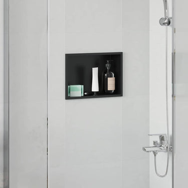 Vidaxl douche niche zwart 30 x 20 x 9,5 cm roestvrij staal