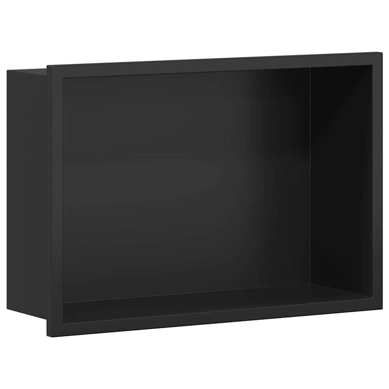 Load image into Gallery viewer, Vidaxl douche niche zwart 30 x 20 x 9,5 cm roestvrij staal
