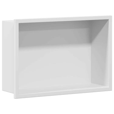 Vidaxl douche niche wit 30 x 20 x 9,5 cm roestvrij staal