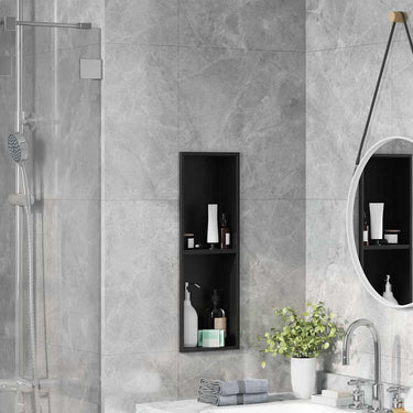 Vidaxl douche niche zwart 60 x 20 x 9,5 cm roestvrij staal