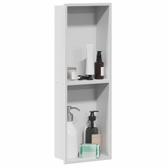 Vidaxl douche niche wit 60 x 20 x 9,5 cm roestvrij staal