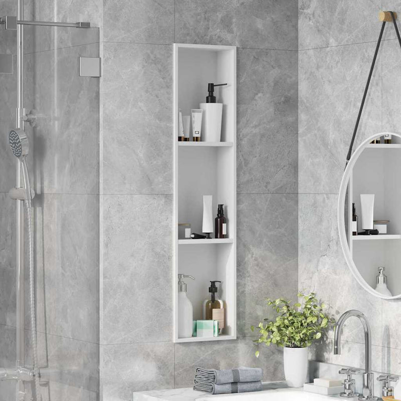 Load image into Gallery viewer, Vidaxl douche niche wit 90 x 20 x 9,5 cm roestvrij staal
