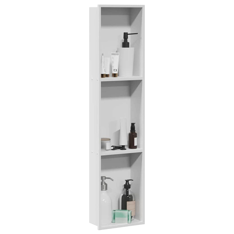 Load image into Gallery viewer, Vidaxl douche niche wit 90 x 20 x 9,5 cm roestvrij staal
