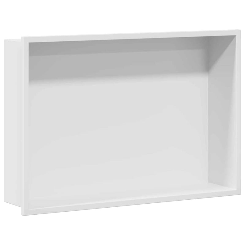 Load image into Gallery viewer, Vidaxl douche niche wit 45 x 30 x 9,5 cm roestvrij staal
