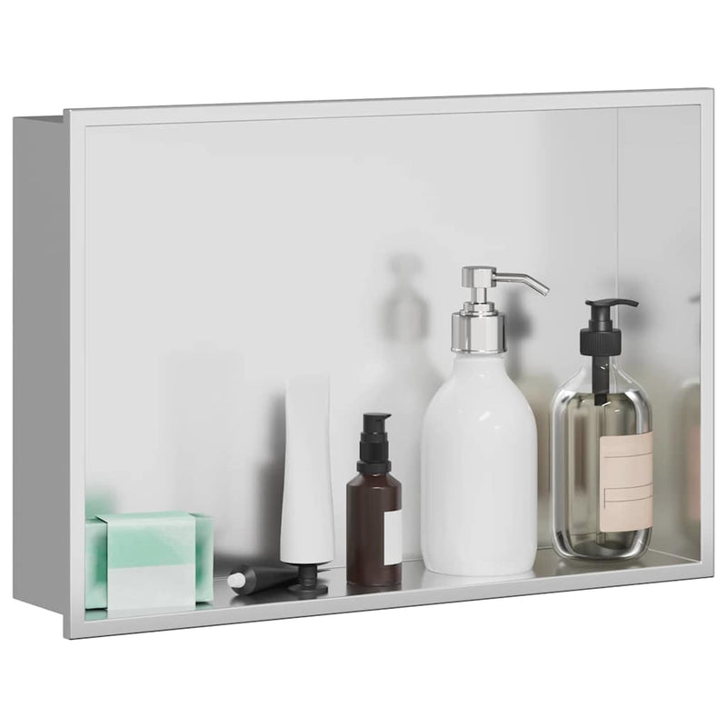 Load image into Gallery viewer, Vidaxl douche niche zilver 45 x 30 x 9,5 cm roestvrij staal

