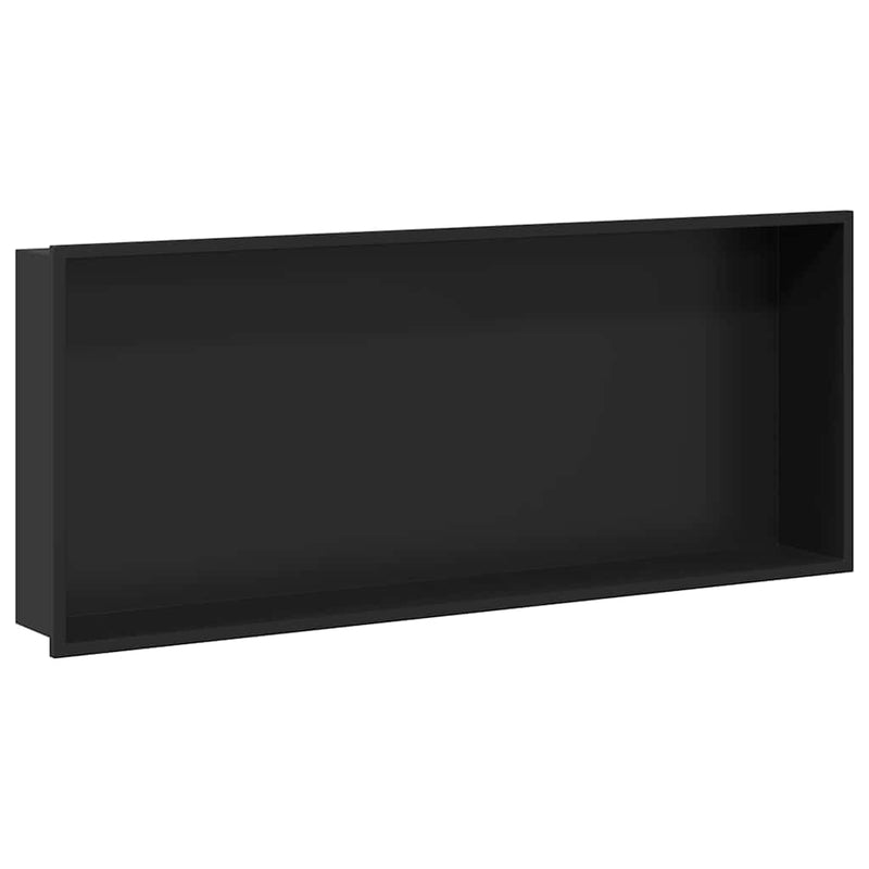 Load image into Gallery viewer, Vidaxl douche niche zwart 75 x 30 x 9,5 cm roestvrij staal
