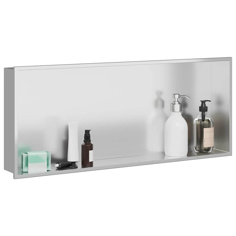 Load image into Gallery viewer, Vidaxl douche niche zilver 75 x 30 x 9,5 cm roestvrij staal
