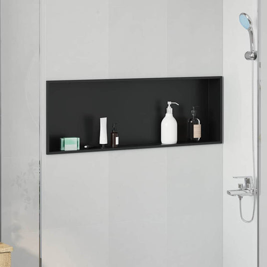 Vidaxl douche niche zwart 90 x 30 x 9,5 cm roestvrij staal