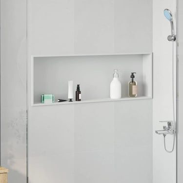 Vidaxl douche niche wit 90 x 30 x 9,5 cm roestvrij staal