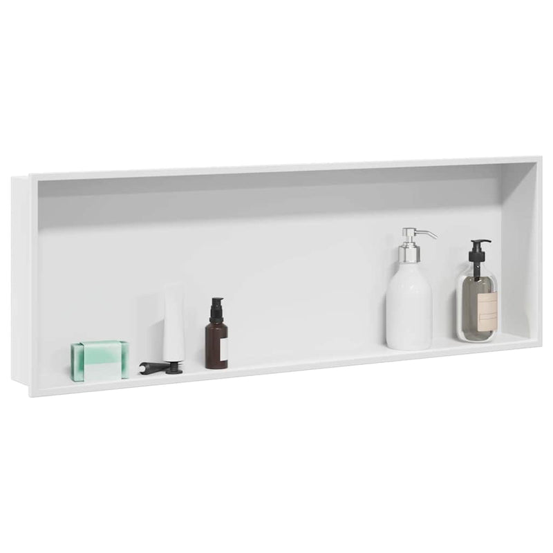 Load image into Gallery viewer, Vidaxl douche niche wit 90 x 30 x 9,5 cm roestvrij staal
